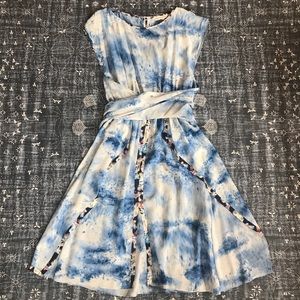 Rebecca Taylor blue silk dress size 2 NWOT